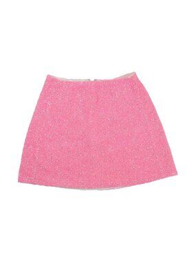 Oceanus Marie Hand Beaded Mini Skirt in Pink